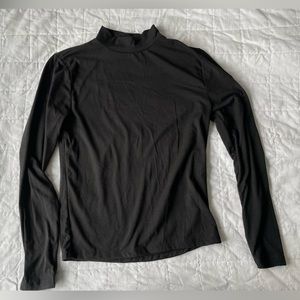 Black Long Sleeve Turtleneck Top